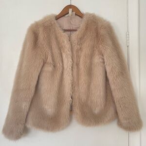 Taupe Faux Fur Mob Wife Jacket